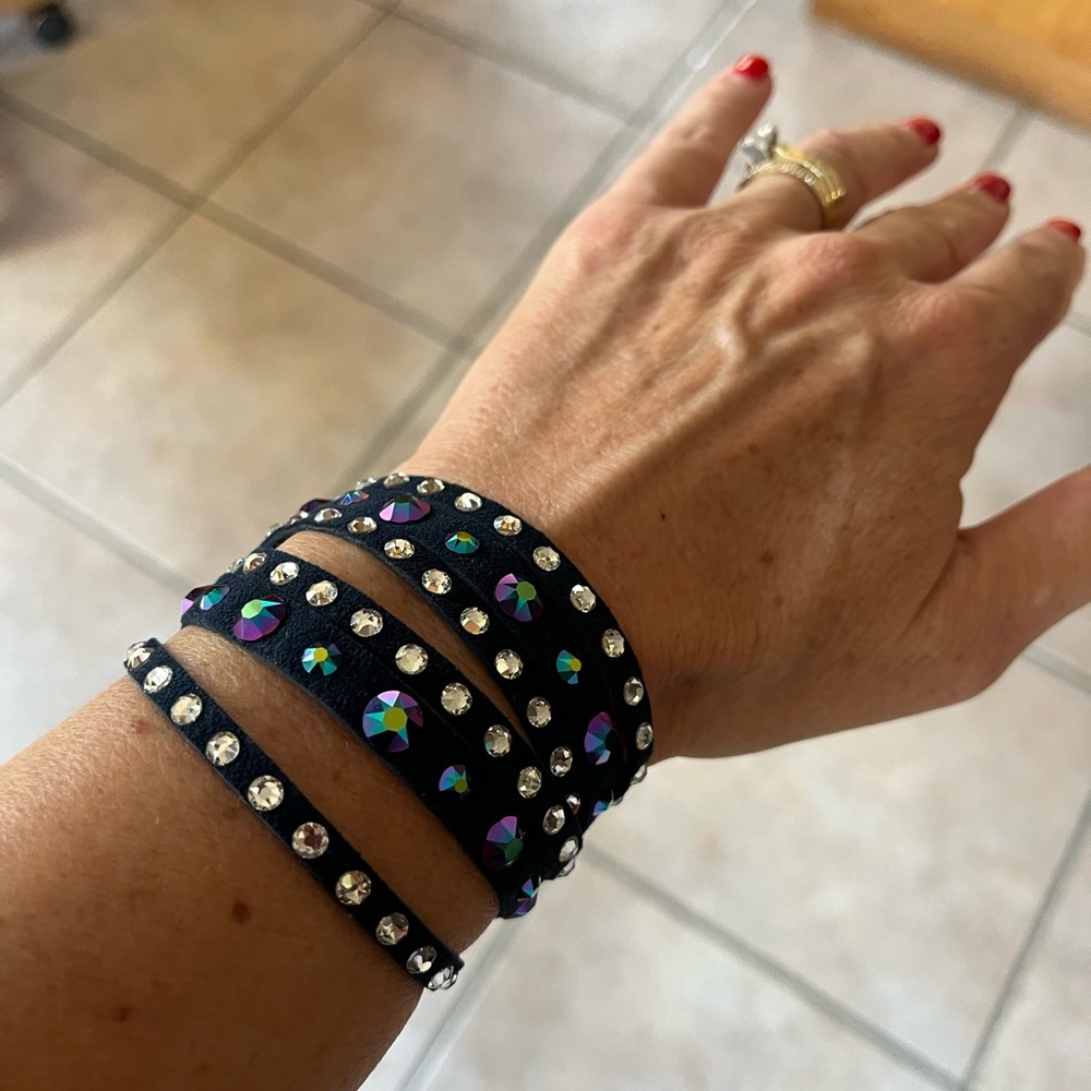 Bracelet bling and rhinestones wrap bracelet navy blue no brand